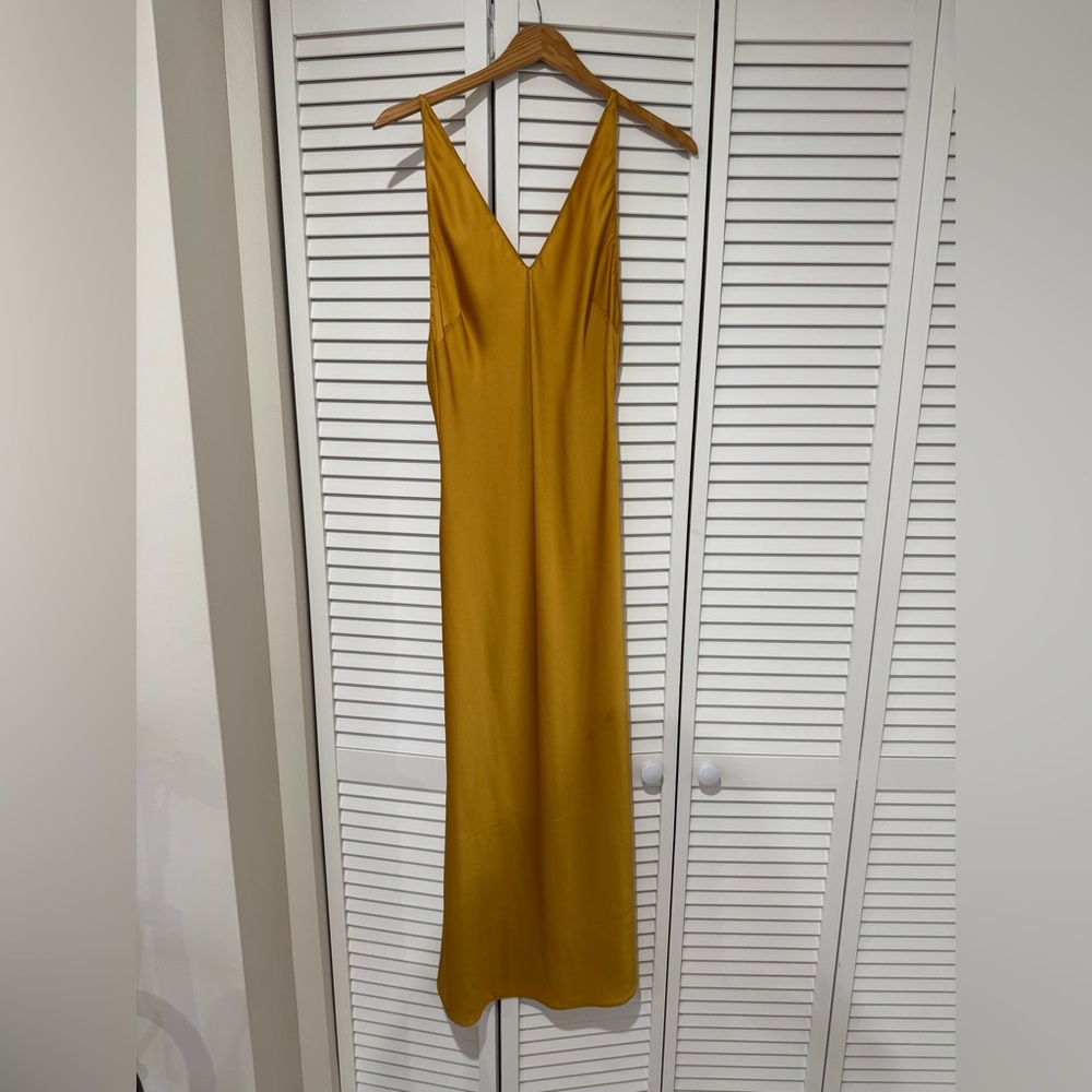 Zara mustard satin dress